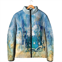 Somalia Liberation Unity Padded Jacket Soomaaliya Script Peace Dove Watercolor