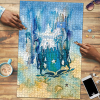 Somalia Liberation Unity Puzzle Soomaaliya Script Peace Dove Watercolor
