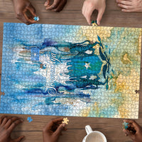 Somalia Liberation Unity Puzzle Soomaaliya Script Peace Dove Watercolor