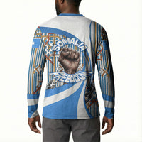 Somalia Freedom Independence Button Sweatshirt Leopard Flag Power Fist