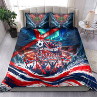Norway Football Viking Row Bedding Set Viking Shield Aurora Borealis Dynamic Art