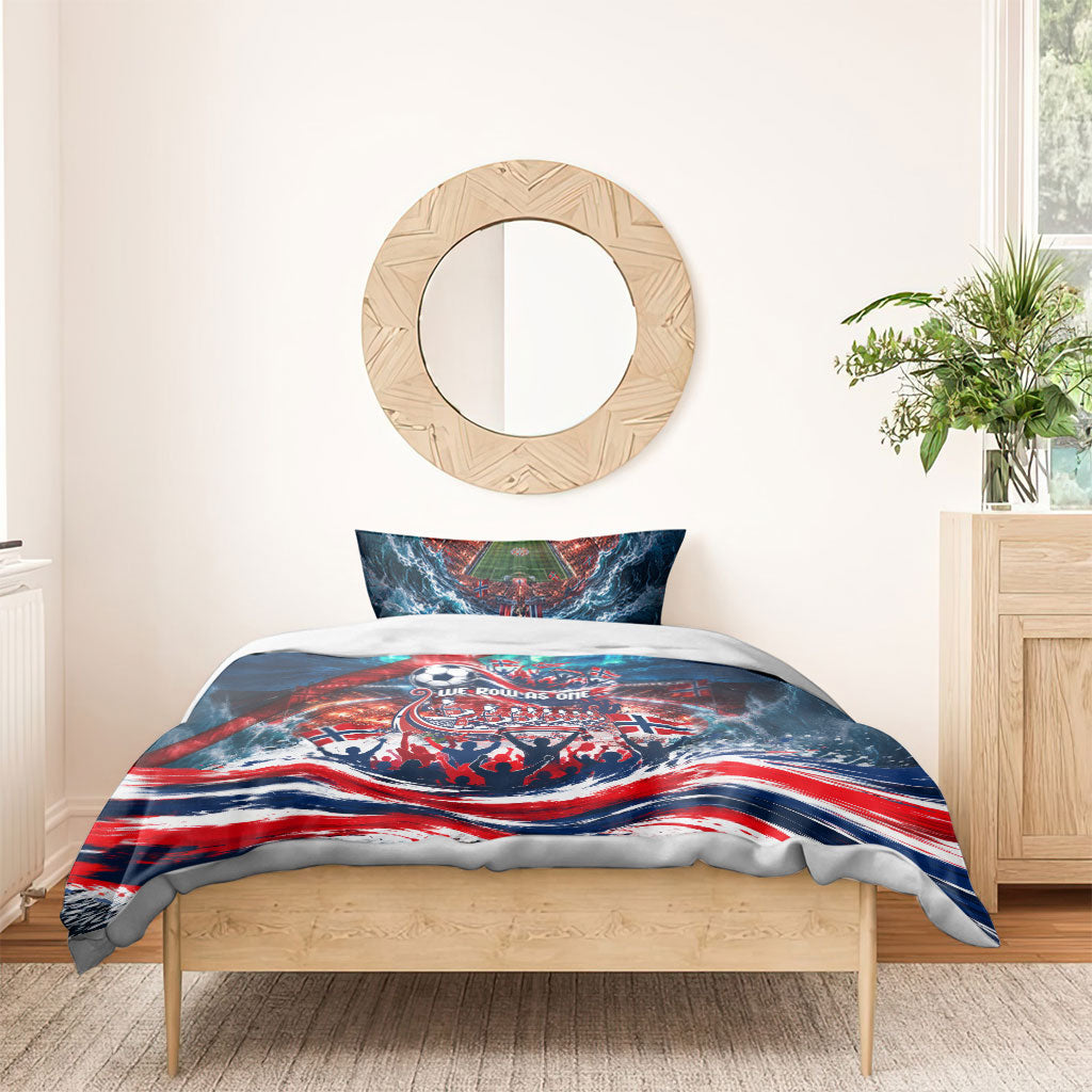 Norway Football Viking Row Bedding Set Viking Shield Aurora Borealis Dynamic Art