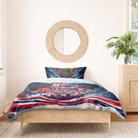 Norway Football Viking Row Bedding Set Viking Shield Aurora Borealis Dynamic Art
