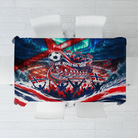 Norway Football Viking Row Tablecloth Viking Shield Aurora Borealis Dynamic Art