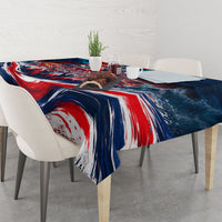 Norway Football Viking Row Tablecloth Viking Shield Aurora Borealis Dynamic Art
