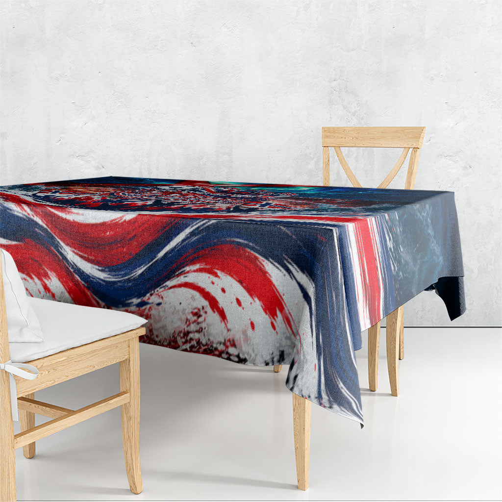 Norway Football Viking Row Tablecloth Viking Shield Aurora Borealis Dynamic Art