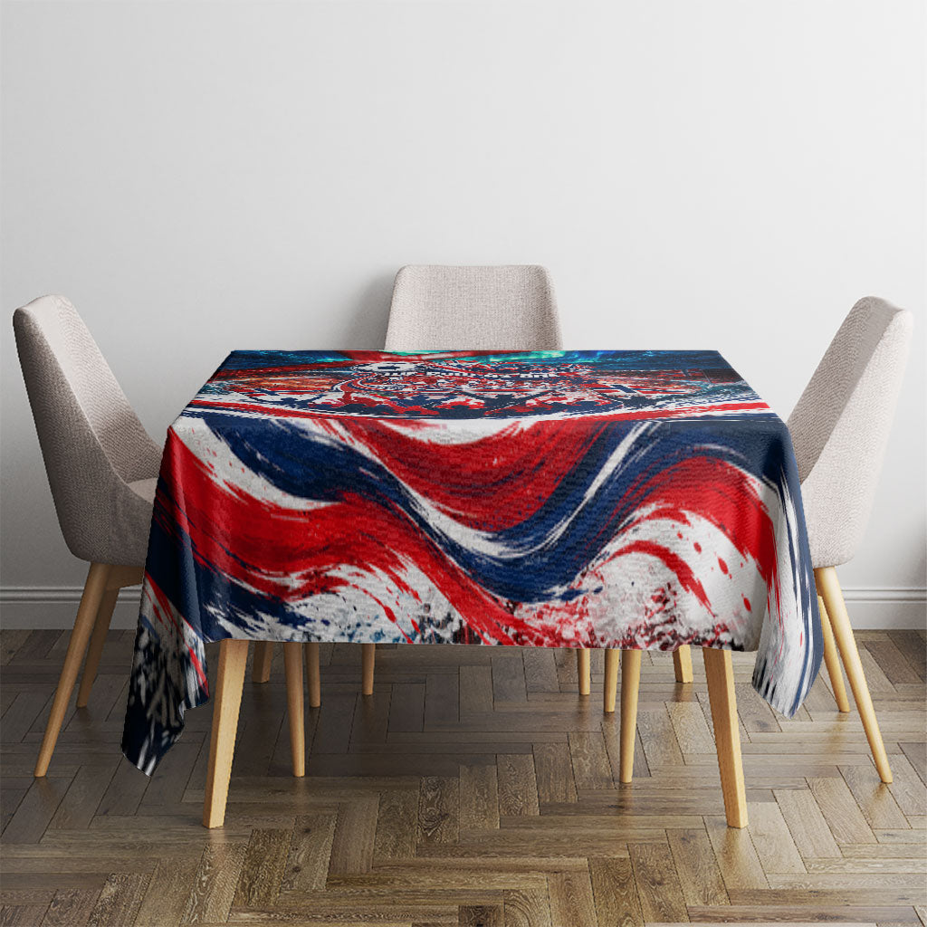Norway Football Viking Row Tablecloth Viking Shield Aurora Borealis Dynamic Art