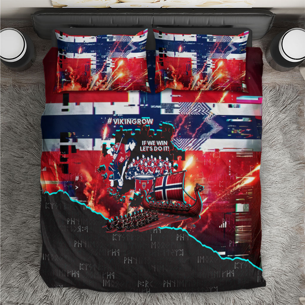 Norway Football Viking Row Bedding Set Flag Nordic Footballer - If We Win Lets Do It