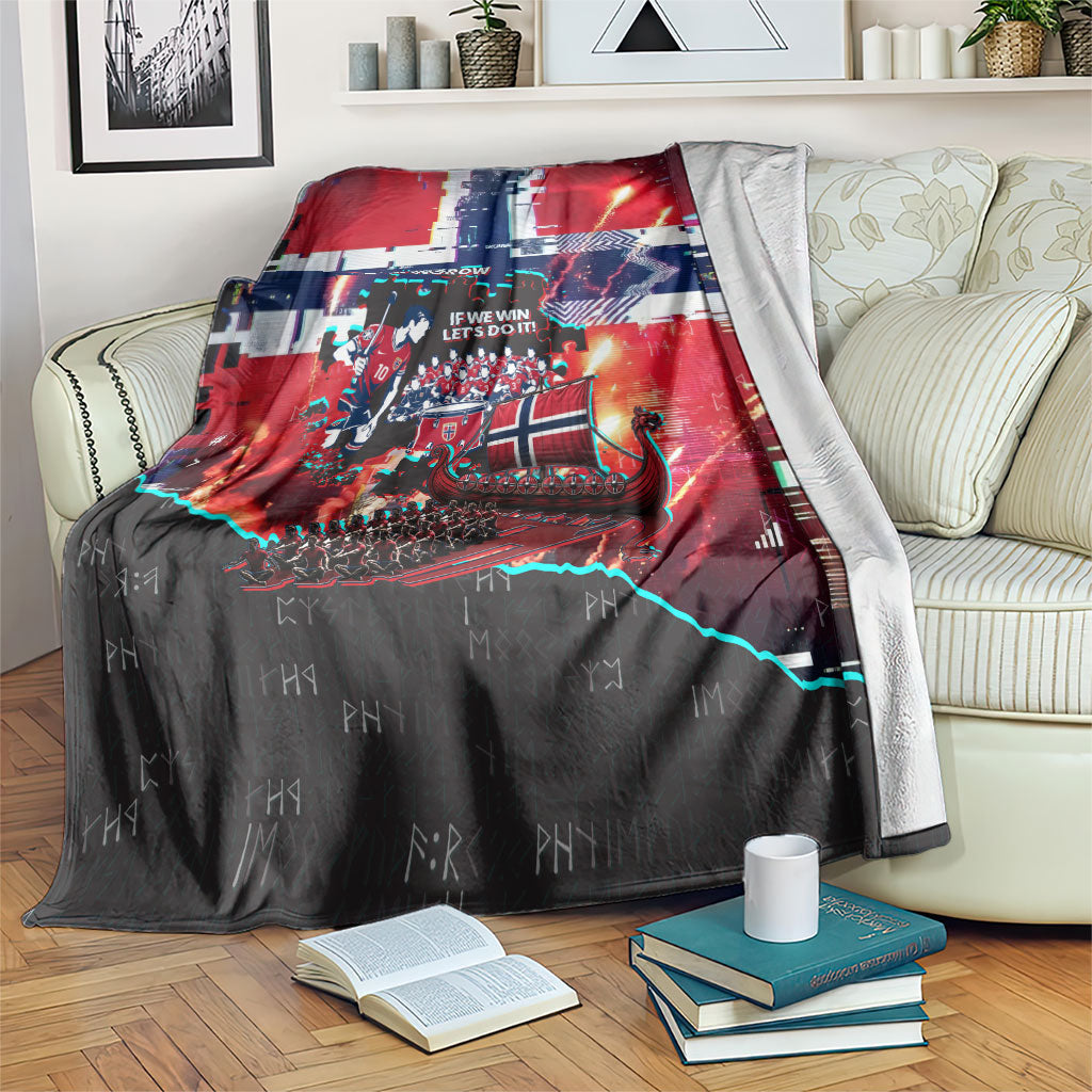Norway Football Viking Row Blanket Flag Nordic Footballer - If We Win Lets Do It