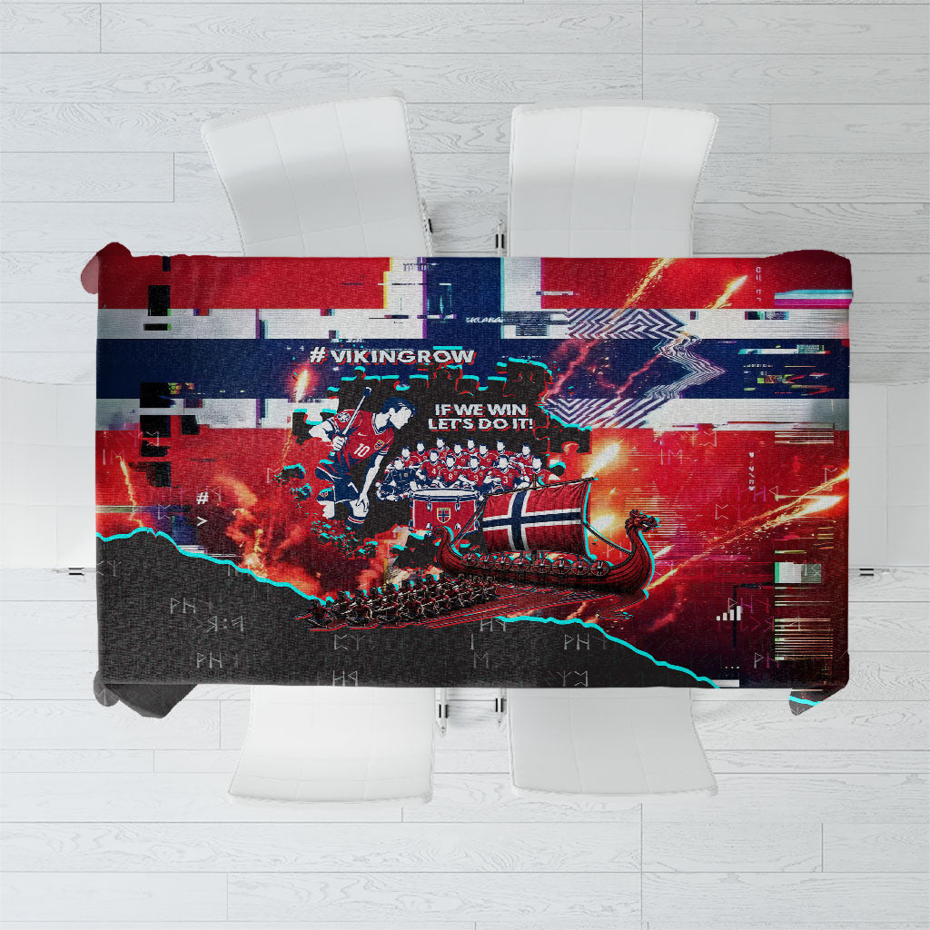 Norway Football Viking Row Tablecloth Flag Nordic Footballer - If We Win Lets Do It