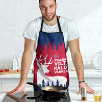 Norway Svalbard Apron with Reindeer Silhouette Forest and Norwegian Flag - Wonder Print Shop