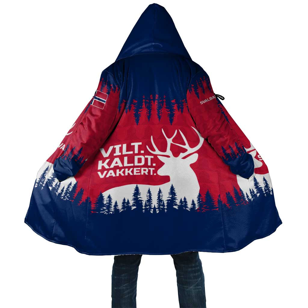 Norway Svalbard Cloak with Reindeer Silhouette Forest and Norwegian Flag - Wonder Print Shop