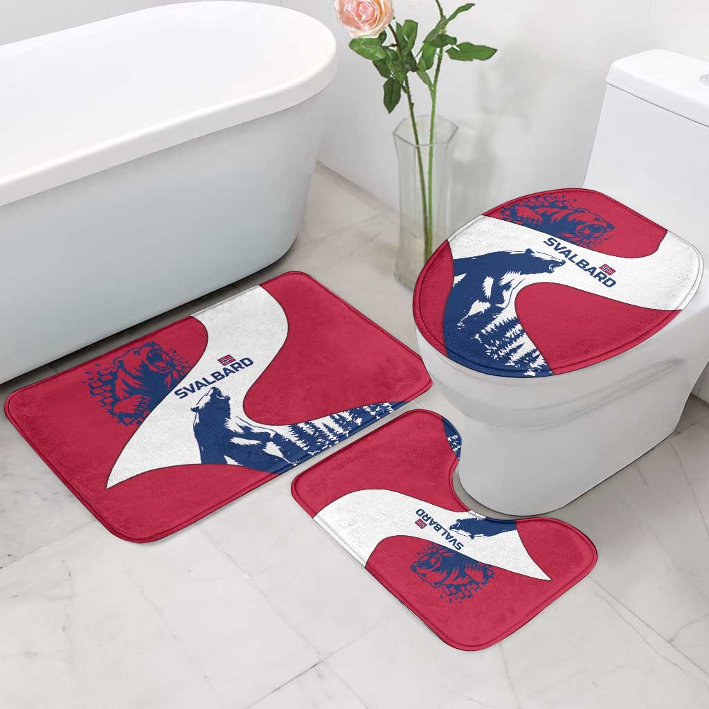 Svalbard Norway Bathroom Set with Polar Bear Forest and Norwegian Flag - Wonder Print Shop