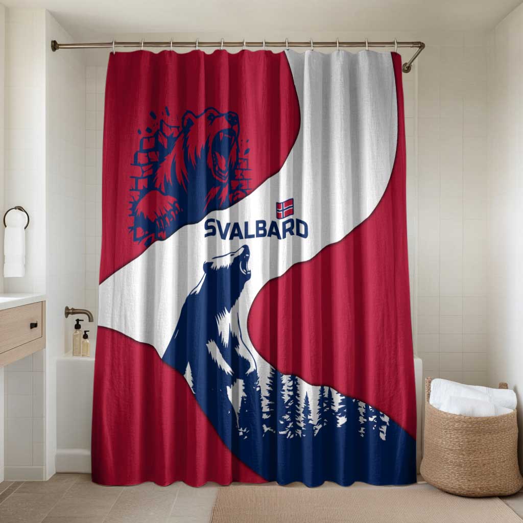Svalbard Norway Bathroom Set with Polar Bear Forest and Norwegian Flag - Wonder Print Shop