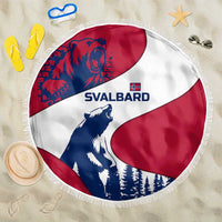 Svalbard Norway Beach Blanket with Polar Bear Forest and Norwegian Flag - Wonder Print Shop