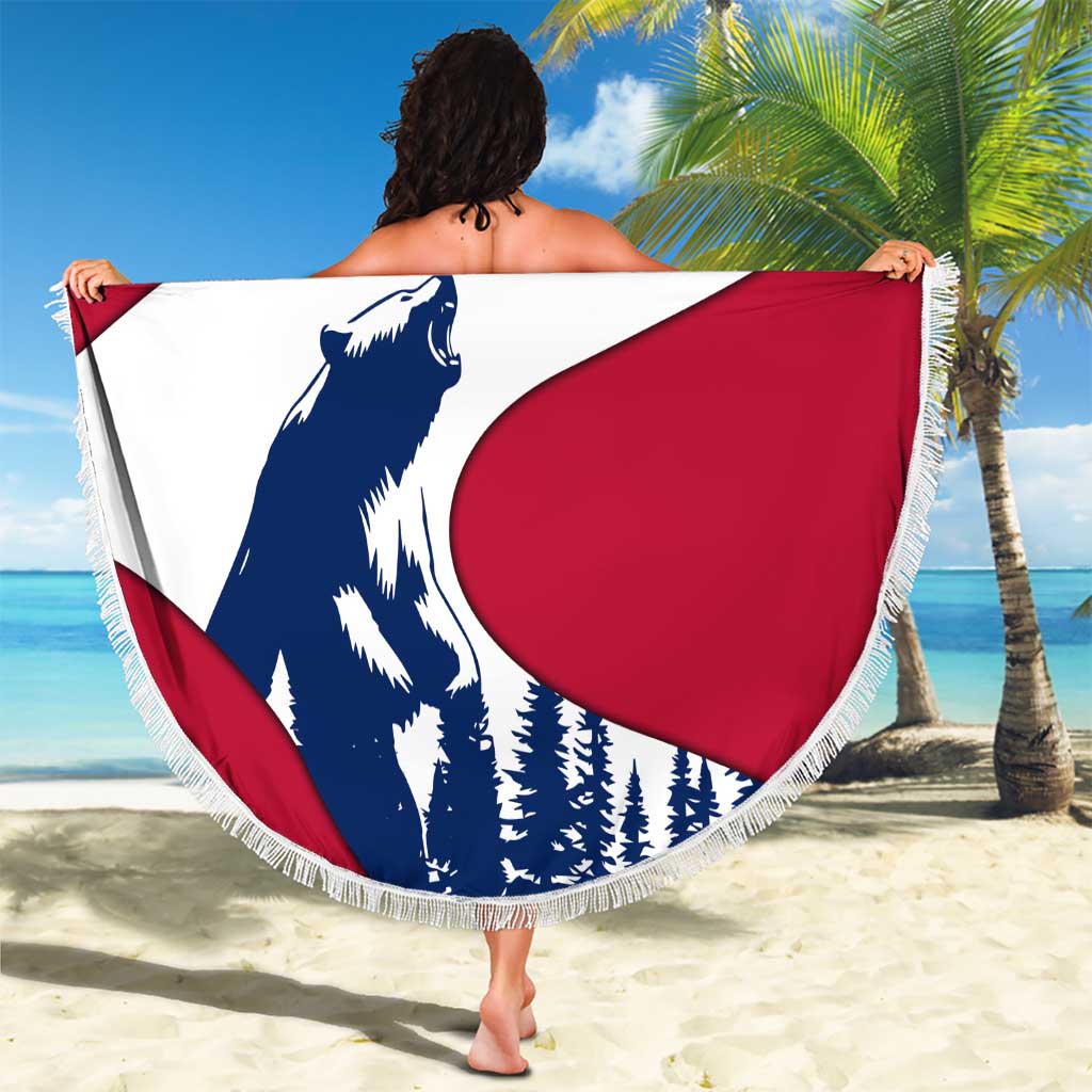 Svalbard Norway Beach Blanket with Polar Bear Forest and Norwegian Flag - Wonder Print Shop