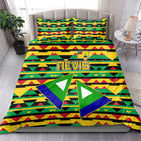Nevis in Saint Kitts and Nevis Bedding Set Geometric Pattern and Coat of Arms - Wonder Print Shop