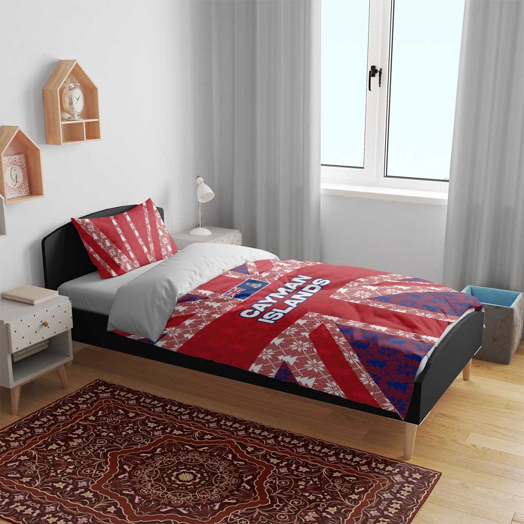 Cayman Islands Christmas Bedding Set Xmas Pattern and Coat of Arms - Wonder Print Shop