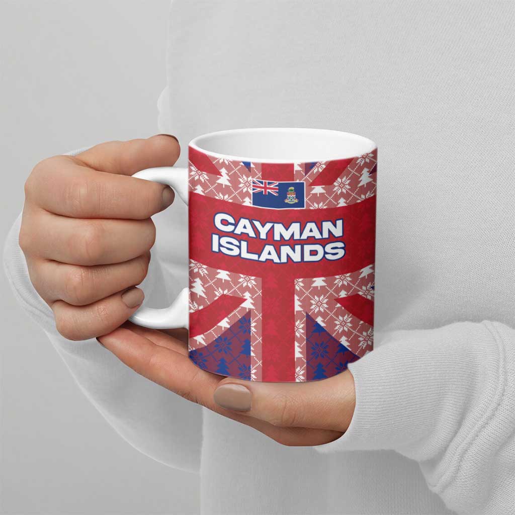 Cayman Islands Christmas Ceramic Mug Xmas Pattern and Coat of Arms - Wonder Print Shop