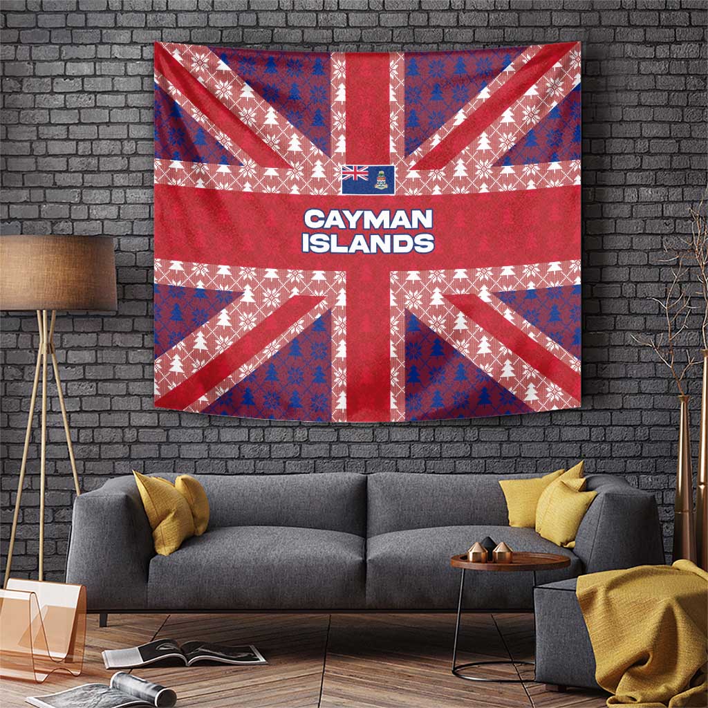 Cayman Islands Christmas Tapestry Xmas Pattern and Coat of Arms - Wonder Print Shop