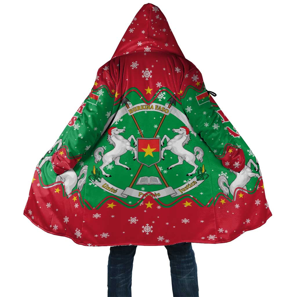 Christmas Burkina Faso Cloak Snowflake Horses and Coat of Arms - Wonder Print Shop