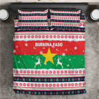 Christmas Burkina Faso Bedding Set Reindeer Star Design - Wonder Print Shop