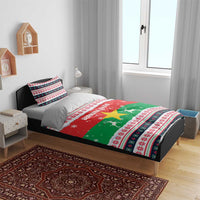Christmas Burkina Faso Bedding Set Reindeer Star Design - Wonder Print Shop