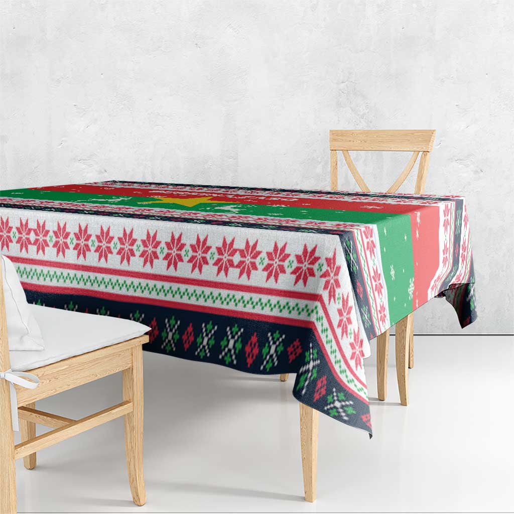 Christmas Burkina Faso Tablecloth Reindeer Star Design - Wonder Print Shop
