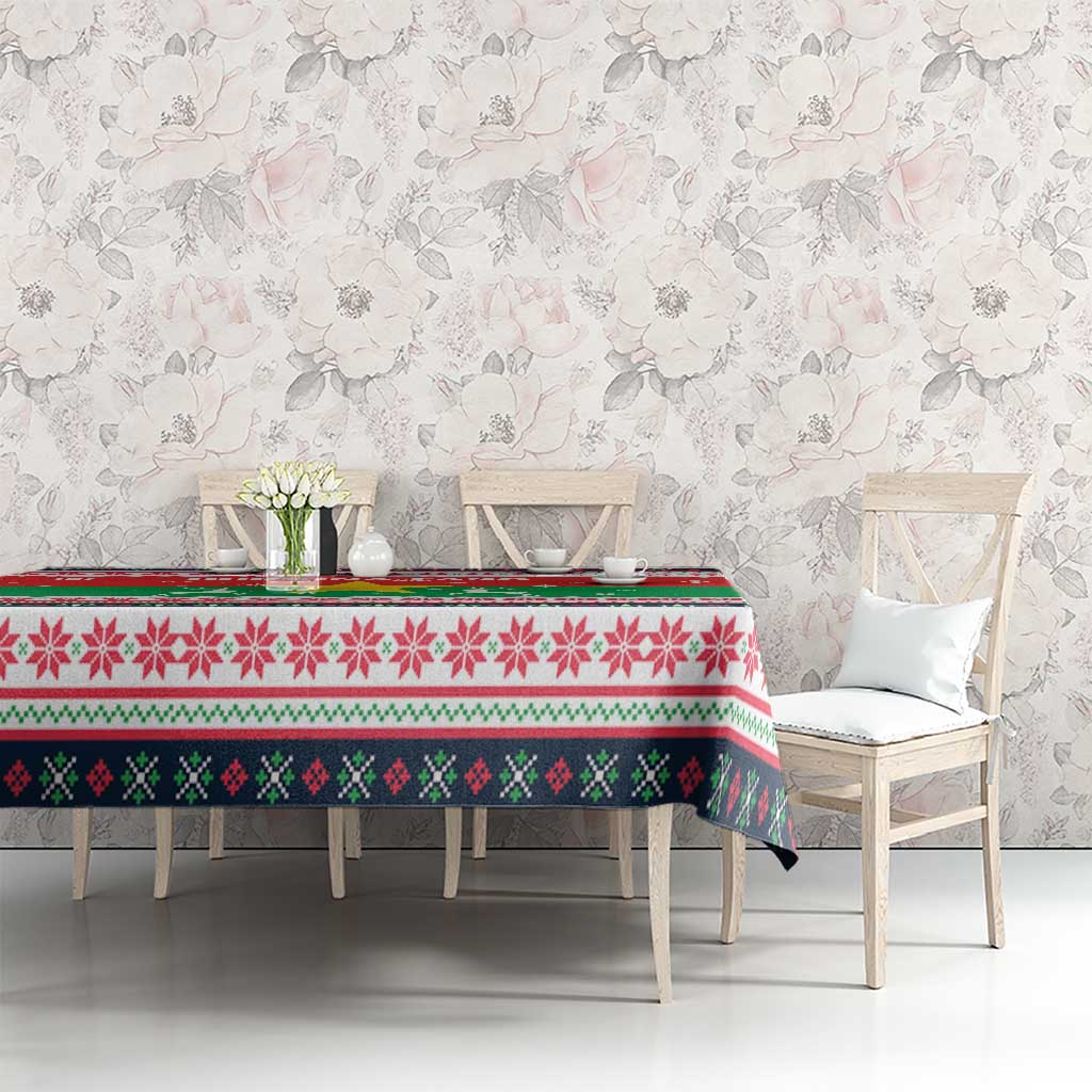 Christmas Burkina Faso Tablecloth Reindeer Star Design - Wonder Print Shop