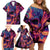 Colorful Fire Skull Family Matching Off Shoulder Short Dress and Hawaiian Shirt I'm not rude i just have the balls to say what everyone else is Thingking - Wonder Print Shop