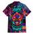 Colorful Fire Skull Family Matching Off Shoulder Short Dress and Hawaiian Shirt I'm not rude i just have the balls to say what everyone else is Thingking - Wonder Print Shop