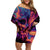 Colorful Fire Skull Family Matching Off Shoulder Short Dress and Hawaiian Shirt I'm not rude i just have the balls to say what everyone else is Thingking - Wonder Print Shop