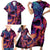 Colorful Fire Skull Family Matching Short Sleeve Bodycon Dress and Hawaiian Shirt I'm not rude i just have the balls to say what everyone else is Thingking - Wonder Print Shop