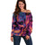 Colorful Fire Skull Off Shoulder Sweater I'm not rude i just have the balls to say what everyone else is Thingking - Wonder Print Shop