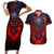 Horror Skull Couples Matching Short Sleeve Bodycon Dress and Hawaiian Shirt If Karma Doesn't Hit You Trust me I Will - Wonder Print Shop