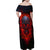 Horror Skull Family Matching Off Shoulder Maxi Dress and Hawaiian Shirt If Karma Doesn't Hit You Trust me I Will - Wonder Print Shop