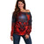 Horror Skull Off Shoulder Sweater If Karma Doesn't Hit You Trust me I Will - Wonder Print Shop