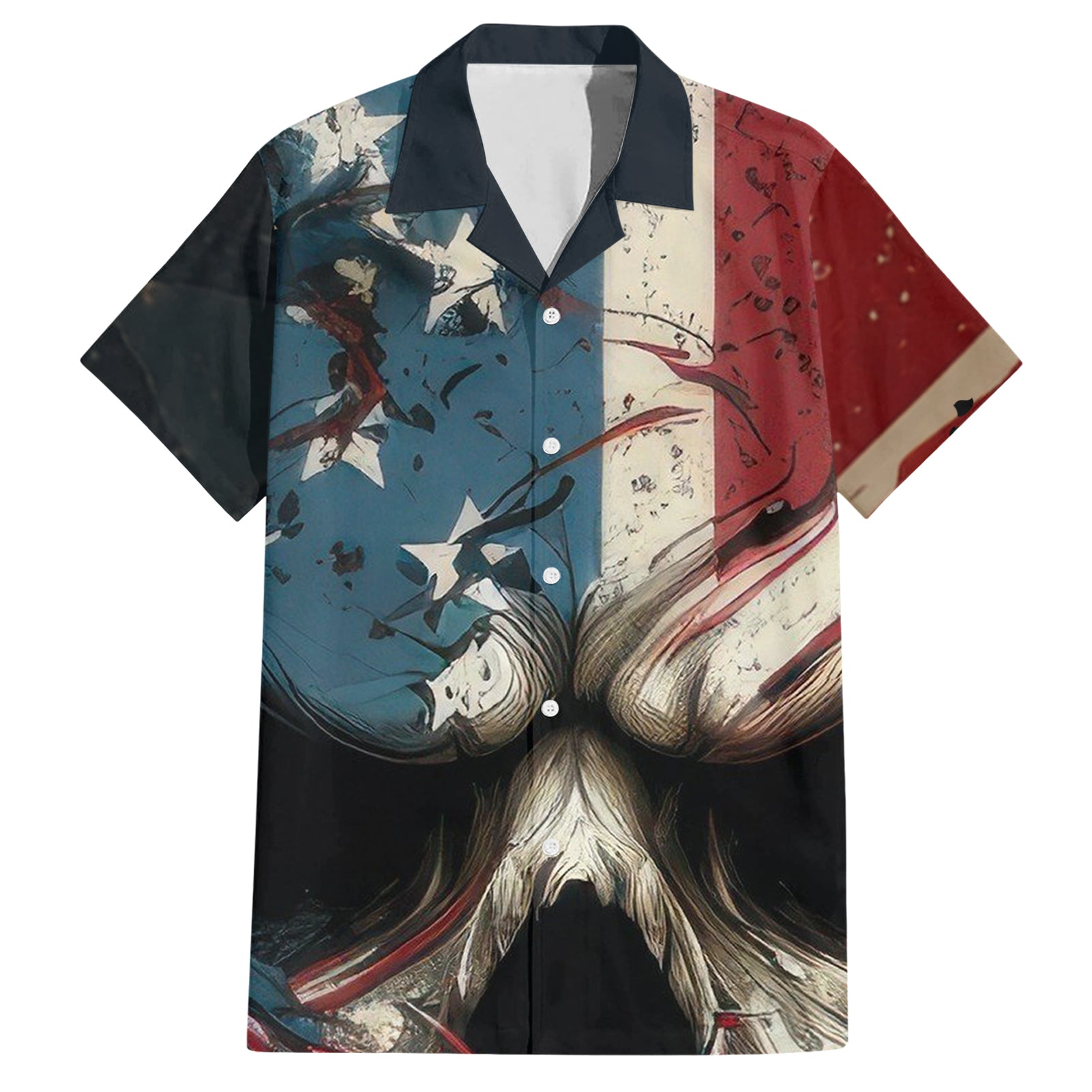 American Flag Skull Hawaiian Shirt I'm Not Anti - Social I'm Just Not User Friendly - Wonder Print Shop