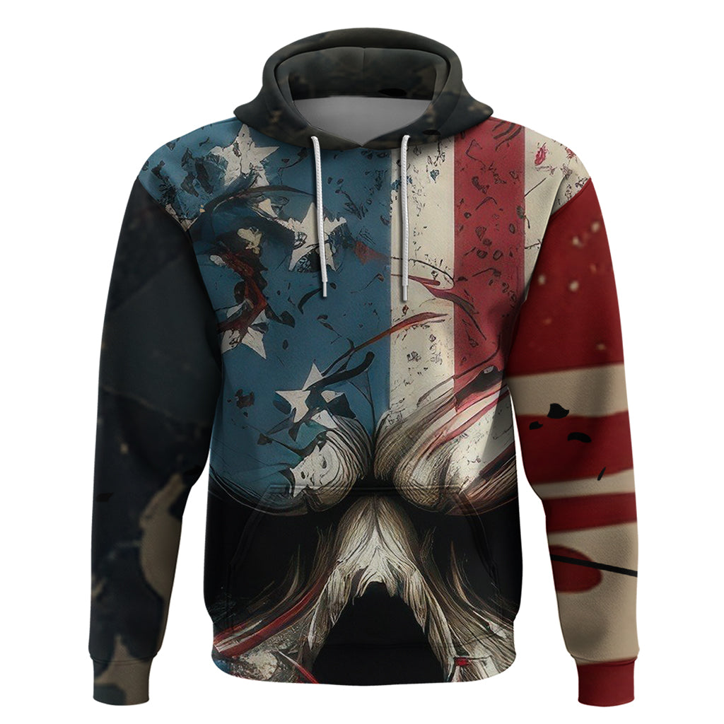 American Flag Skull Hoodie I'm Not Anti - Social I'm Just Not User Friendly - Wonder Print Shop