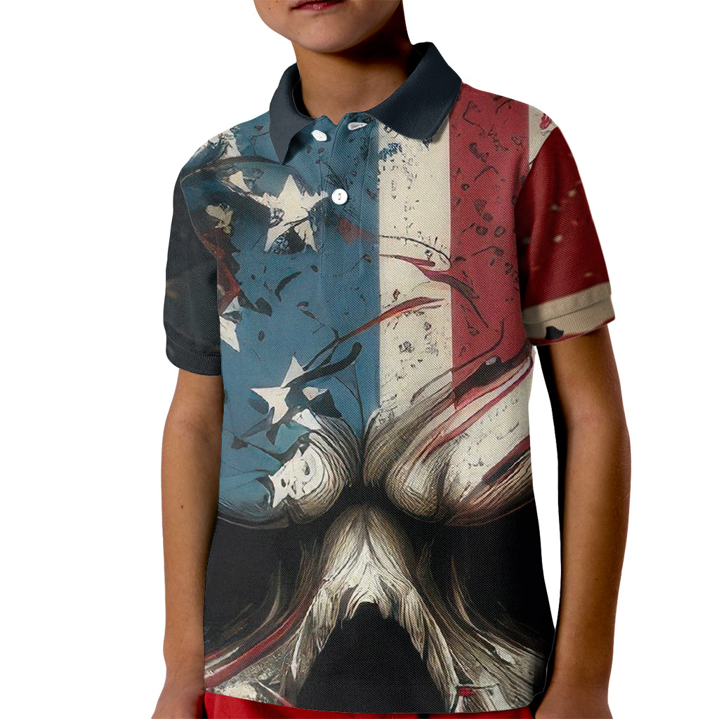 American Flag Skull Kid Polo Shirt I'm Not Anti - Social I'm Just Not User Friendly - Wonder Print Shop