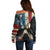 American Flag Skull Off Shoulder Sweater I'm Not Anti - Social I'm Just Not User Friendly - Wonder Print Shop