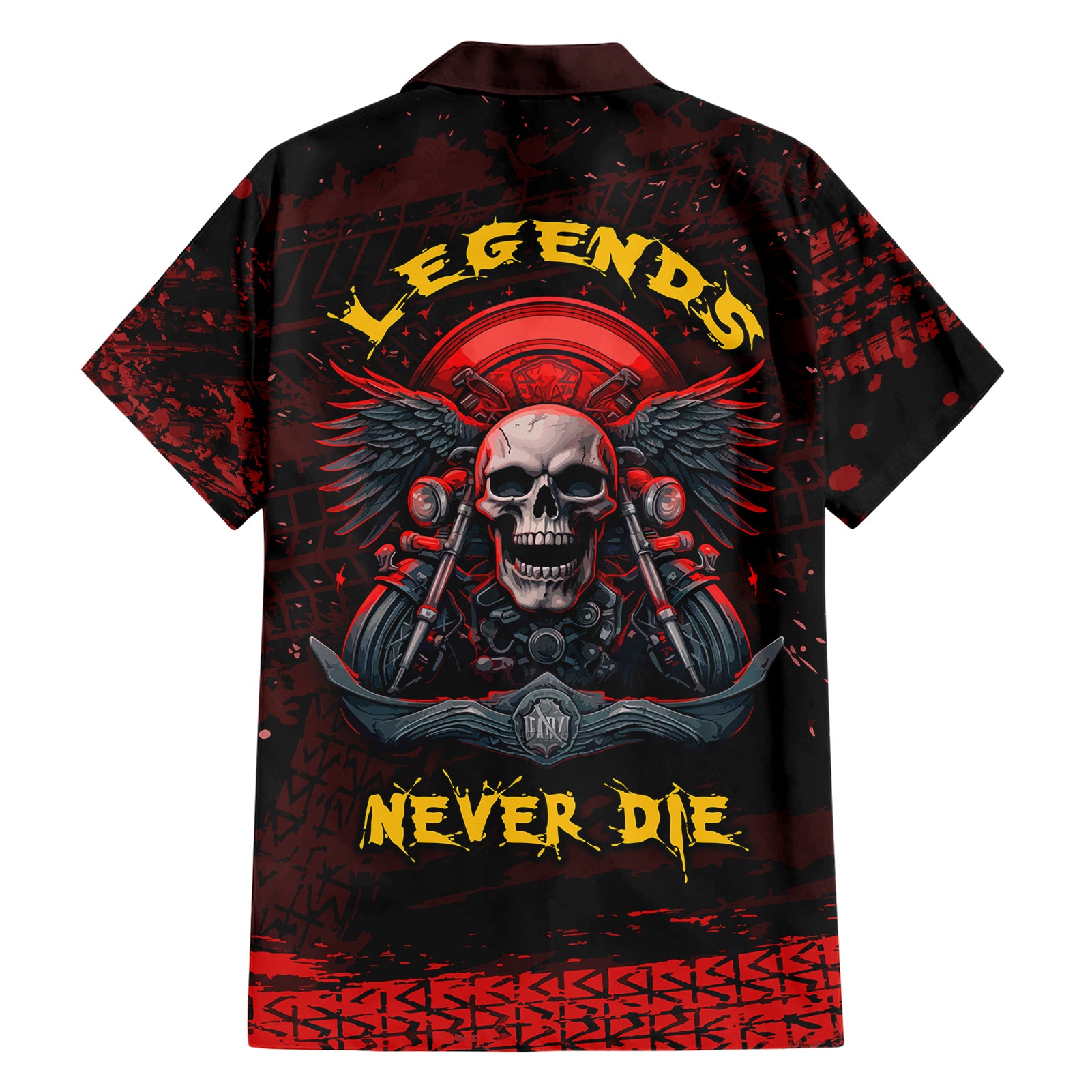 Skull Biker Hawaiian Shirt Legend Never Die - Wonder Print Shop