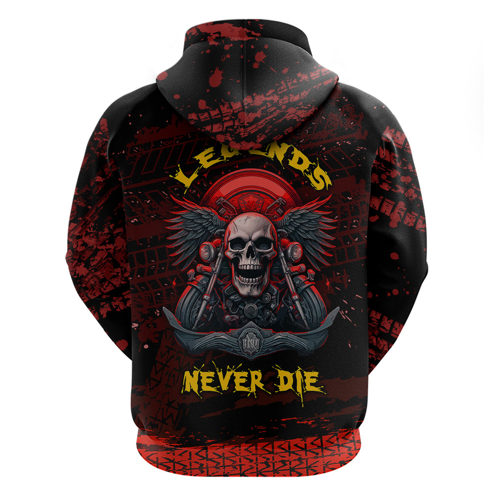 Skull Biker Hoodie Legend Never Die - Wonder Print Shop