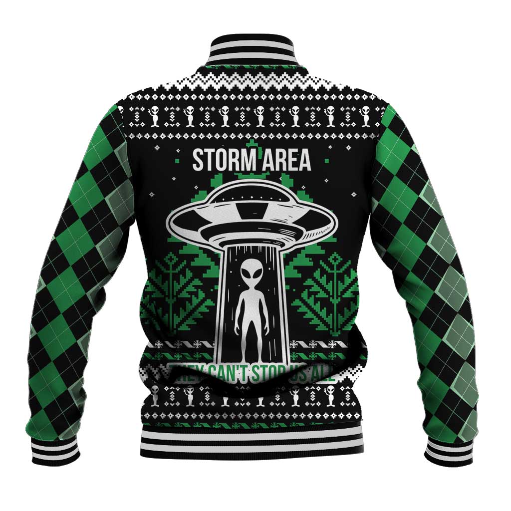 Alien Christmas Baseball Jacket Xmas Holiday Patterns - Wonder Print Shop