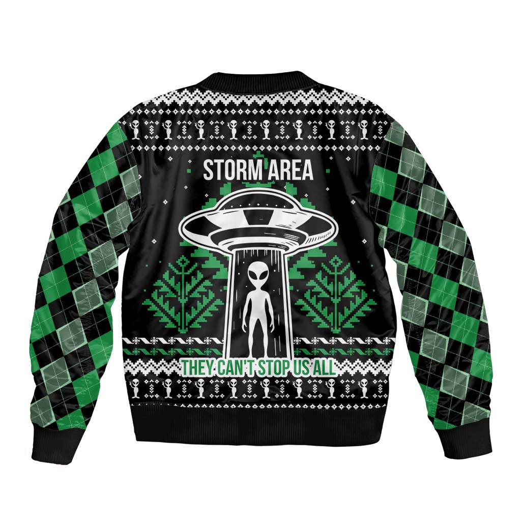 Alien Christmas Bomber Jacket Xmas Holiday Patterns - Wonder Print Shop