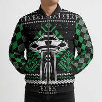 Alien Christmas Bomber Puffer Jacket Xmas Holiday Patterns - Wonder Print Shop