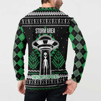 Alien Christmas Button Sweatshirt Xmas Holiday Patterns - Wonder Print Shop