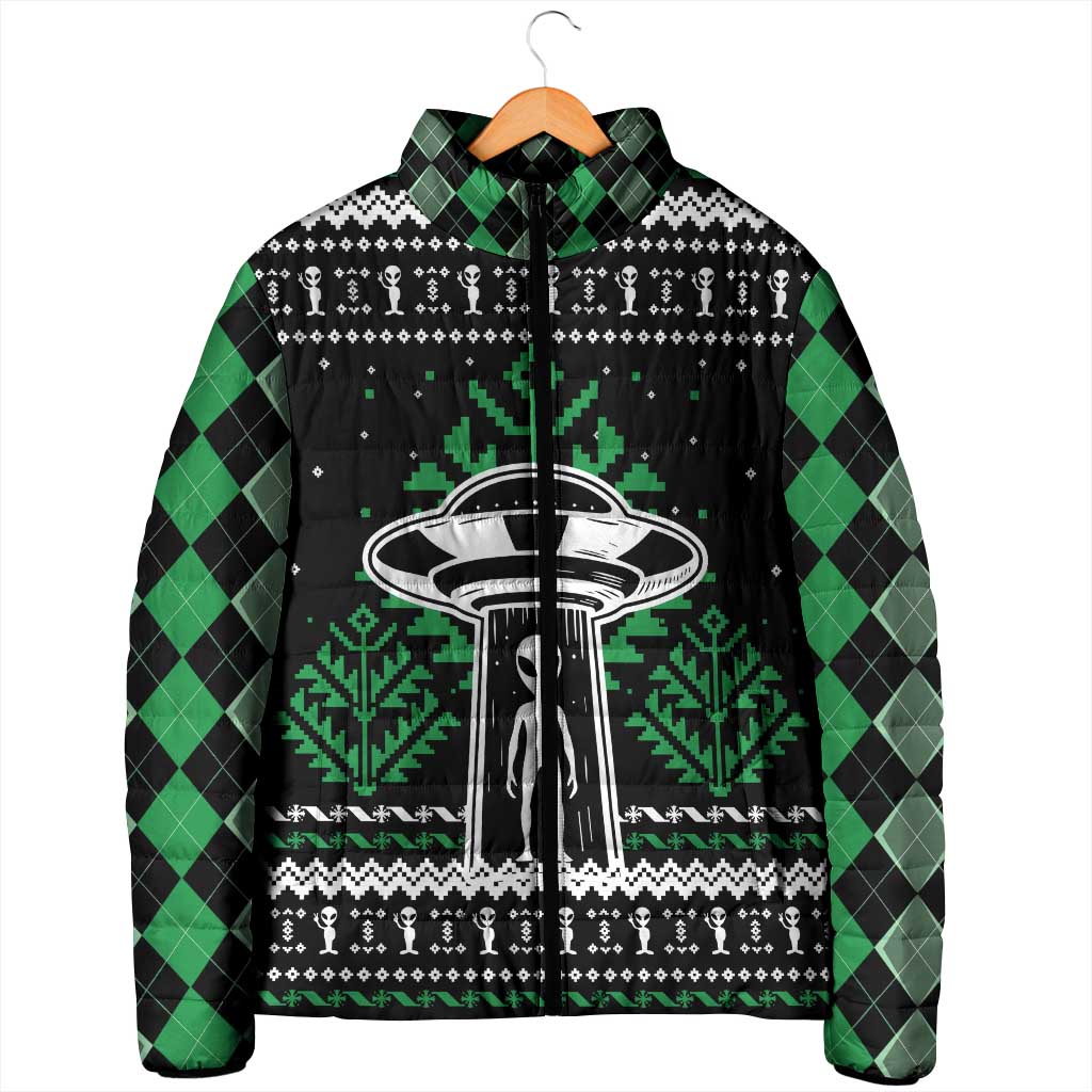 Alien Christmas Padded Jacket Xmas Holiday Patterns - Wonder Print Shop