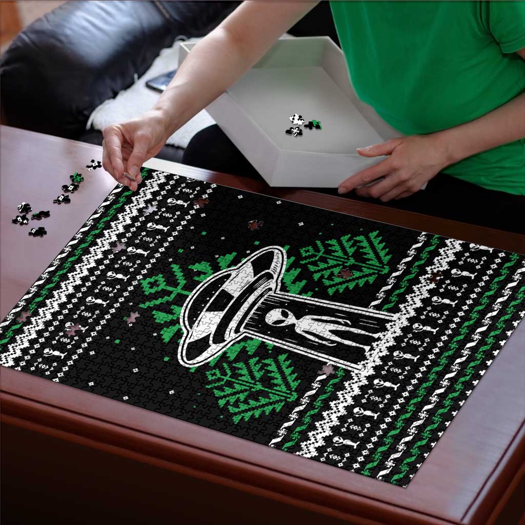 Alien Christmas Puzzle Xmas Holiday Patterns - Wonder Print Shop