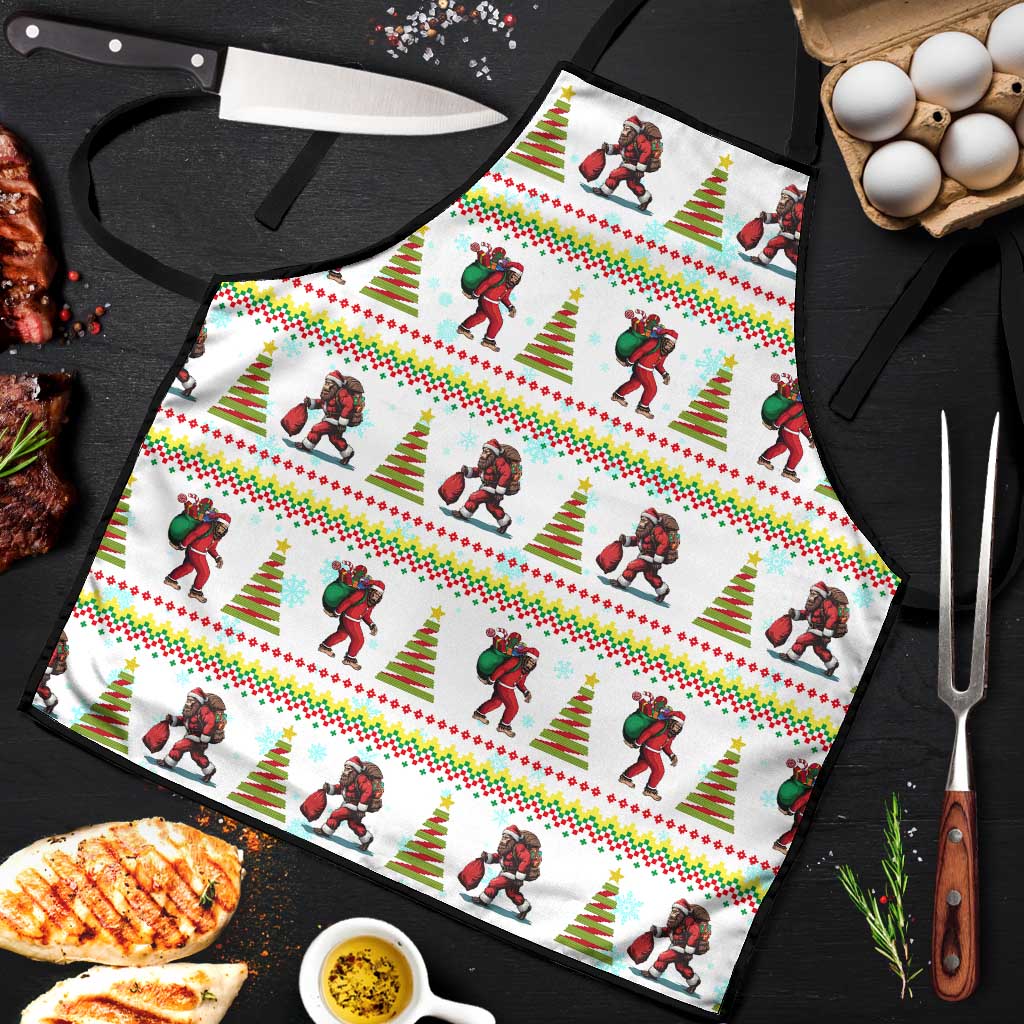 Amazing Bigfoot Christmas Apron Xmas Holiday Patterns - Wonder Print Shop